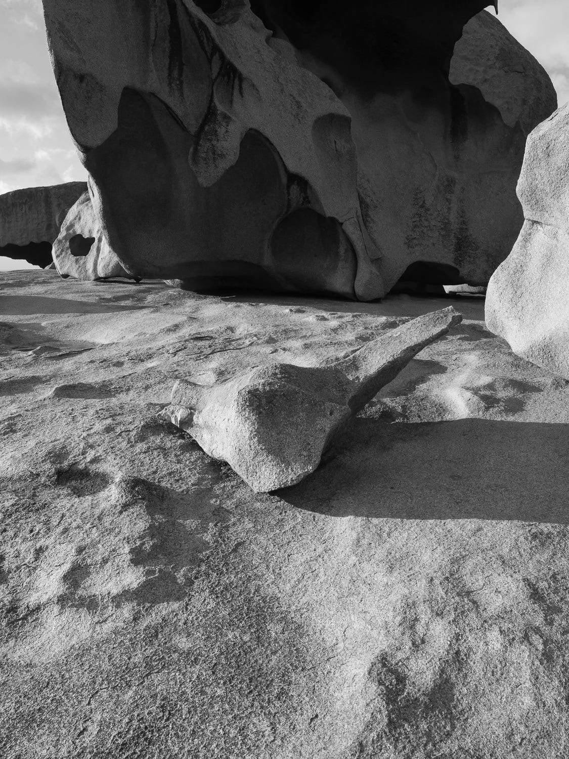 Large standing rocky mountains on a beach-like land, Remarkable Rocks #8 - Kangaroo Island SA