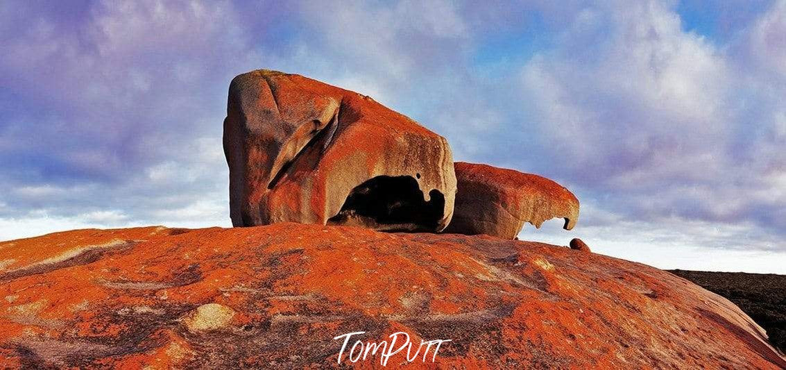 Orange-bricked mountain walls on a large stony mound, Remarkable Rocks - Kangaroo Island SA