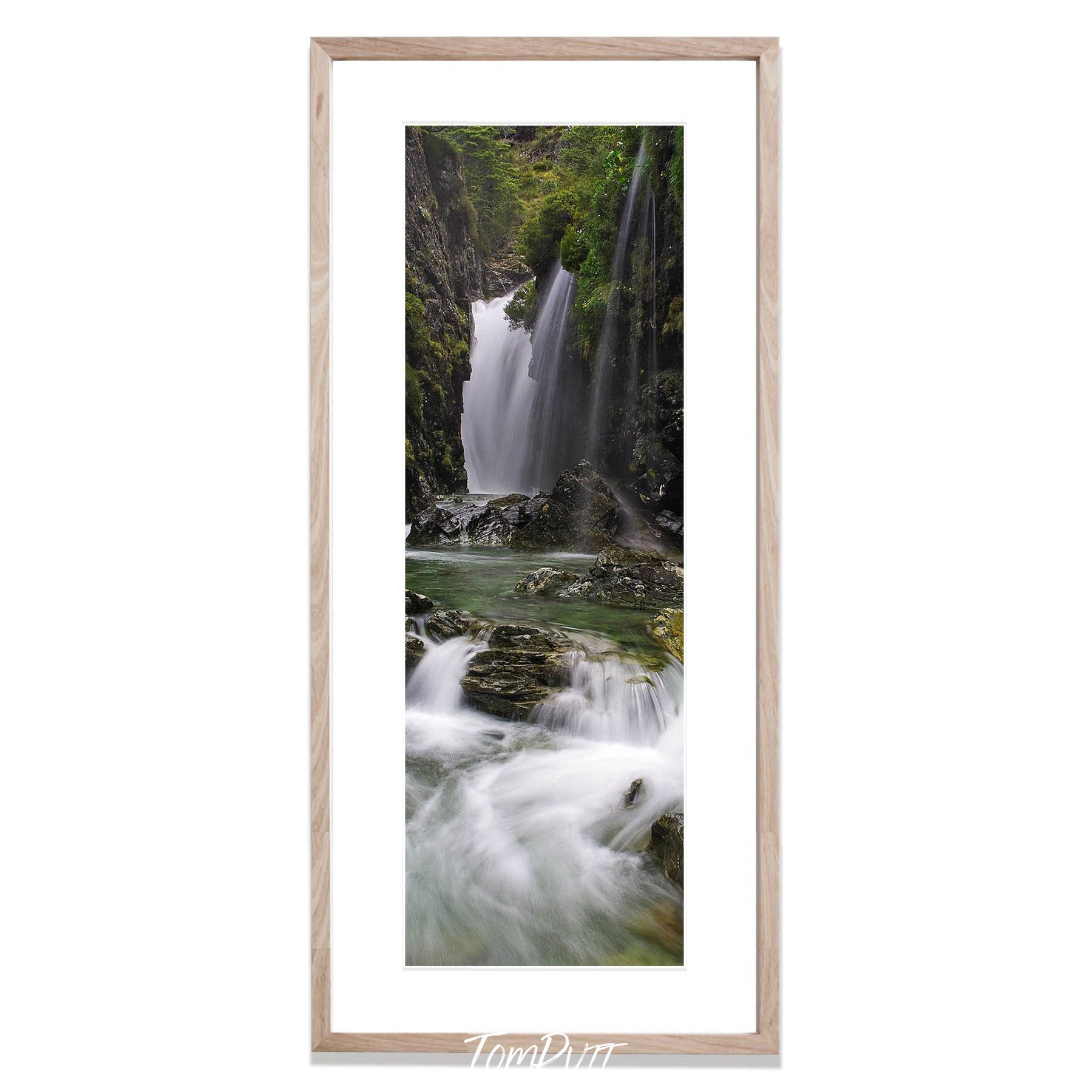 Routeburn Falls vertical panorama, Routeburn Track - New Zealand