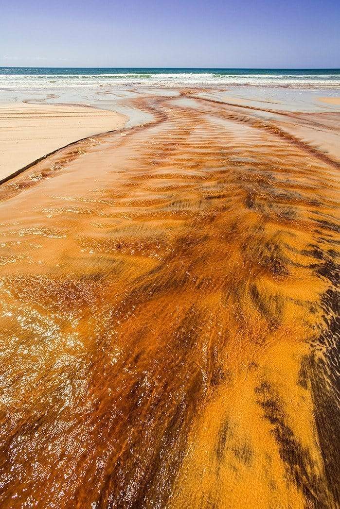 A long shiny orange watercourse, Rustic Creek - Fraser Island QLD