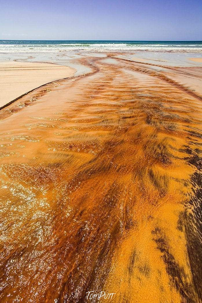 A long shiny orange watercourse, Rustic Creek - Fraser Island QLD