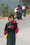 Schoolkid with black dress, School Kid, Bhutan