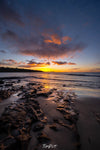 Beach with stony surface and the sunset behind, Shoreham Foreshore - Mornington Peninsula VIC