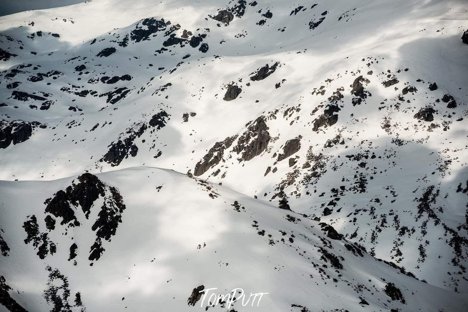 High mountain walls covered with snow, Snowy Shadows - Snowy Mountains NSW