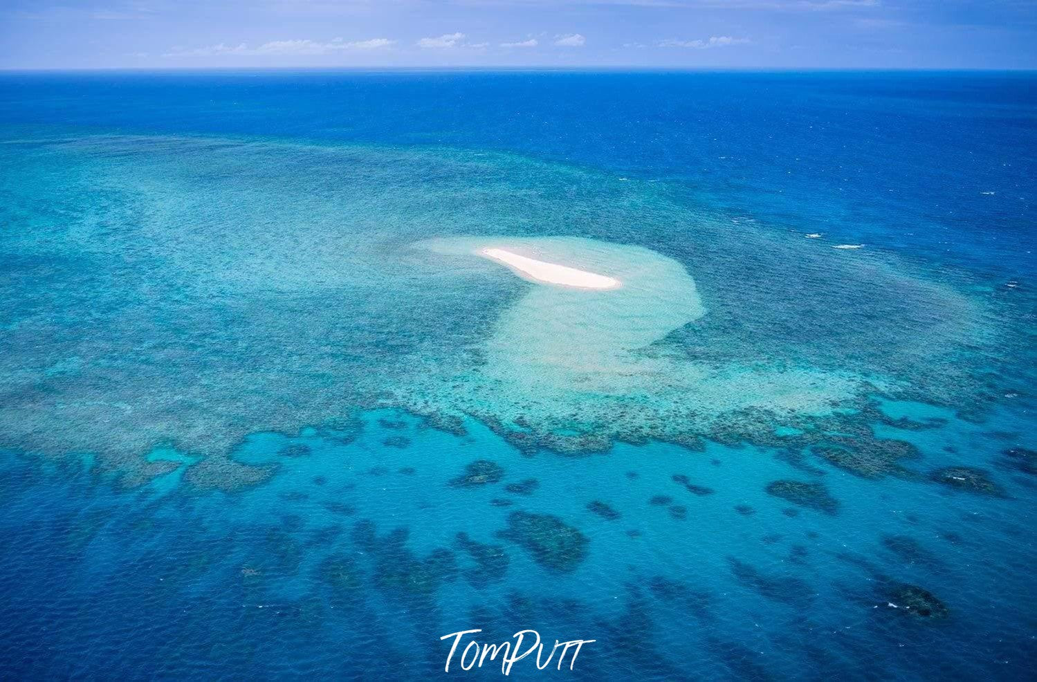 Aerial view of a sea with a lot of greenery underwater, Solitude