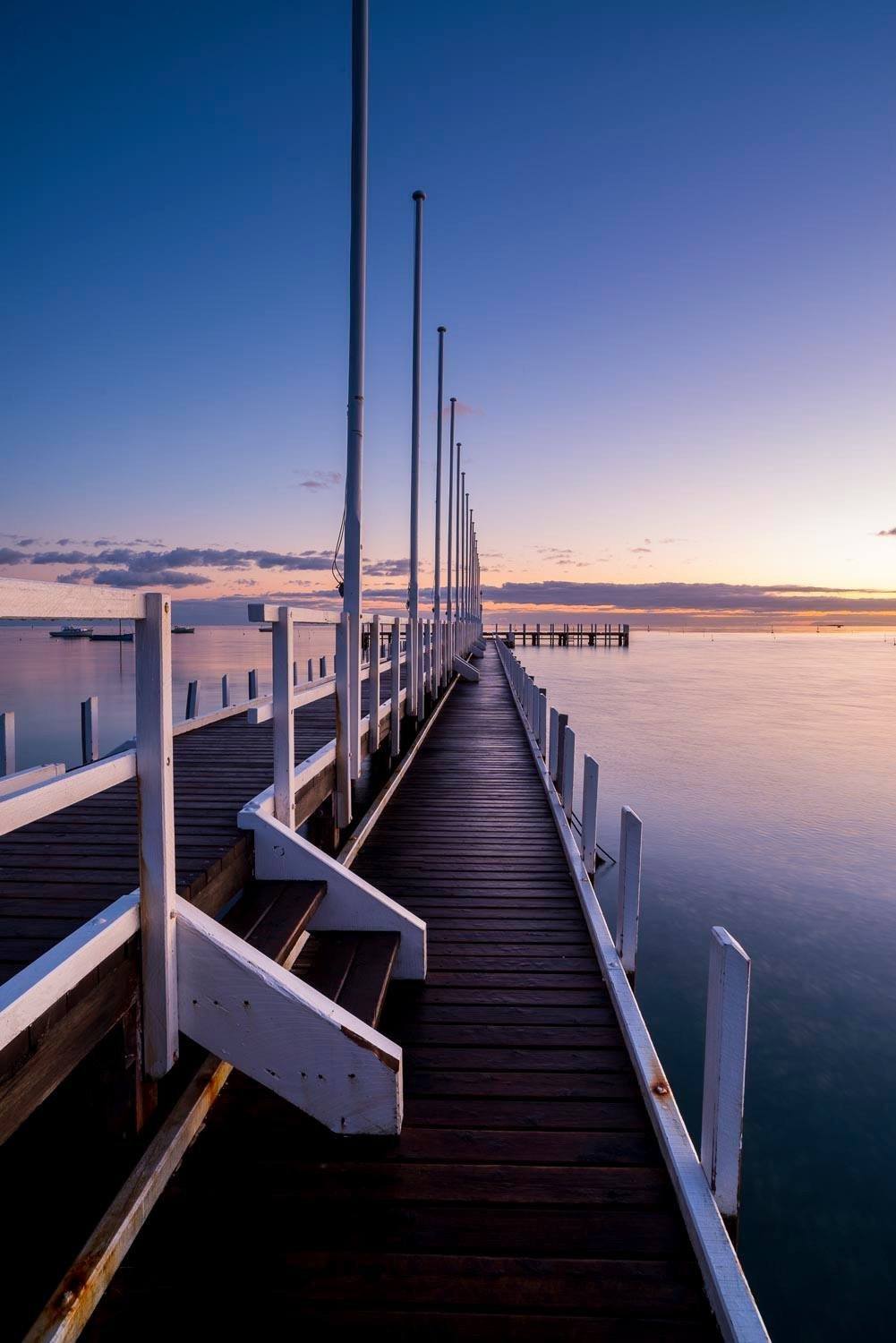 A well-constructed wooden track over the lake, Sorrento Yacht Club Jetty - Mornington Peninsula VIC