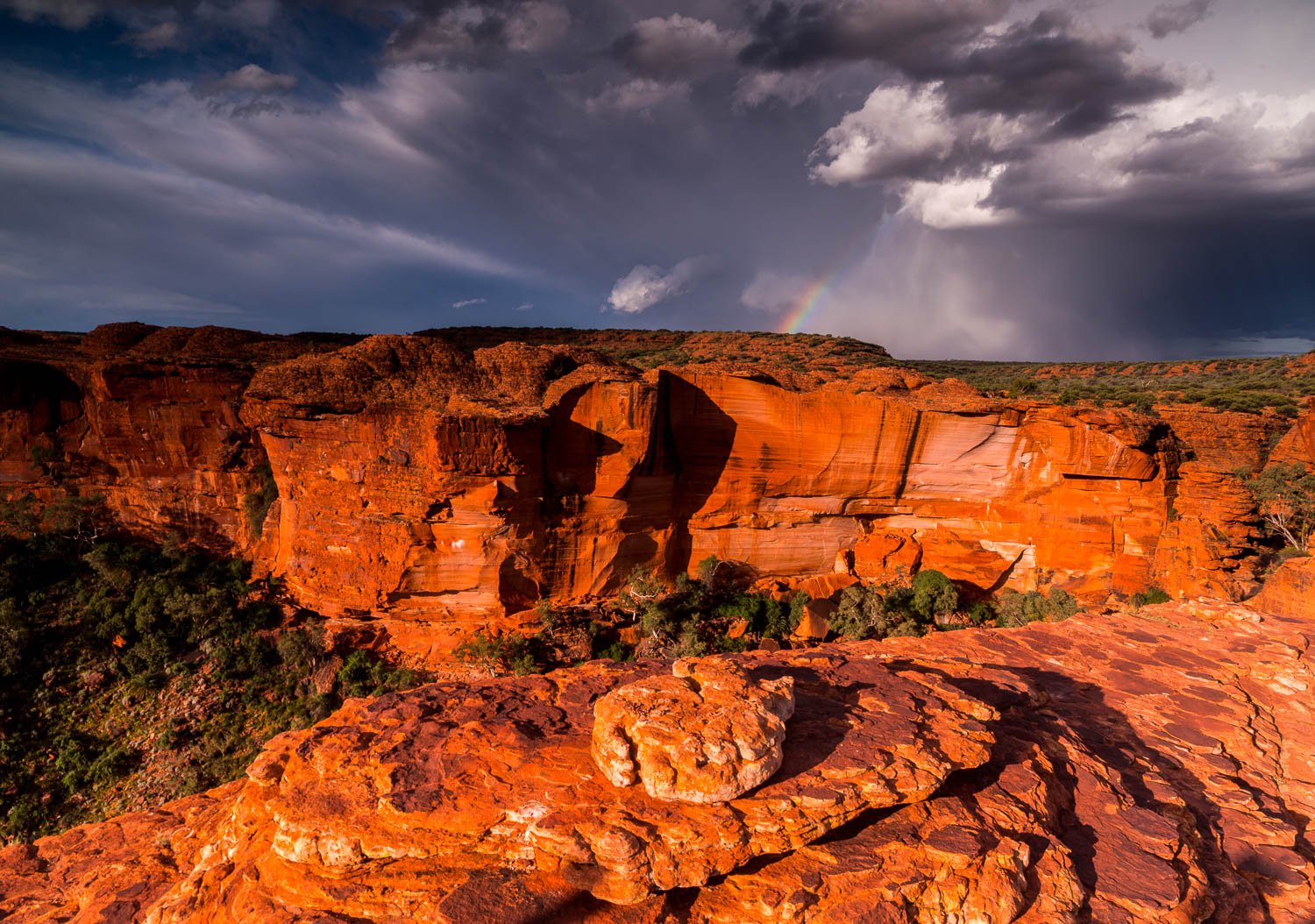 High Orange mountain wall with dark clouds beside, Storm over Kings Canyon #2 - Northern Territory
