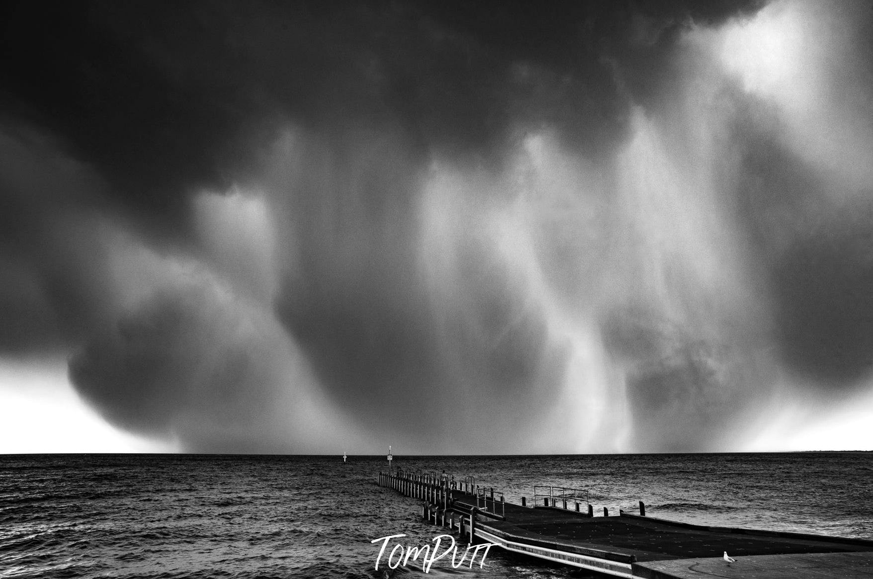 Heavy stormy clouds falling in a dark sea, Stormy, Frankston - Mornington Peninsula VIC