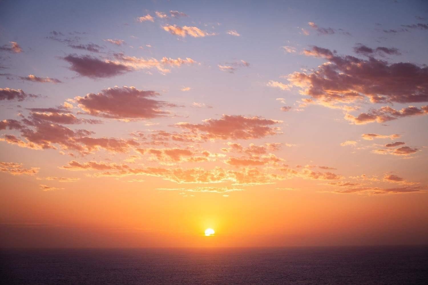 A long-shot view of beautiful sunset with yellowish effect, KI Symmetry - Kangaroo Island SA