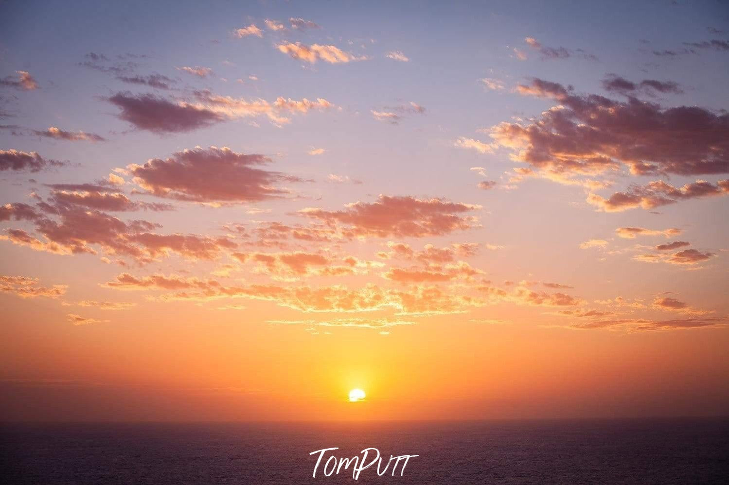 A long-shot view of beautiful sunset with yellowish effect, KI Symmetry - Kangaroo Island SA