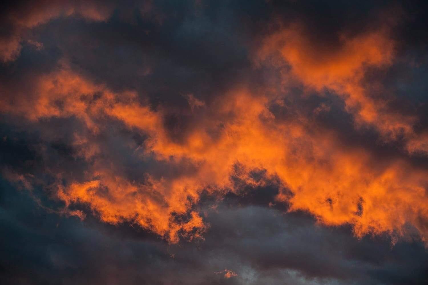 Orange shades of clouds by the sunset, Sunset Clouds - New Zealand