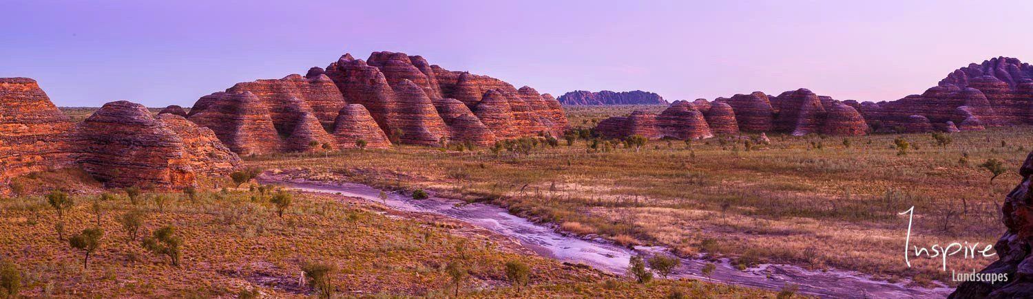 Mountain and rocks of reddish-orange shades, Sunset View - The Kimberley, WA