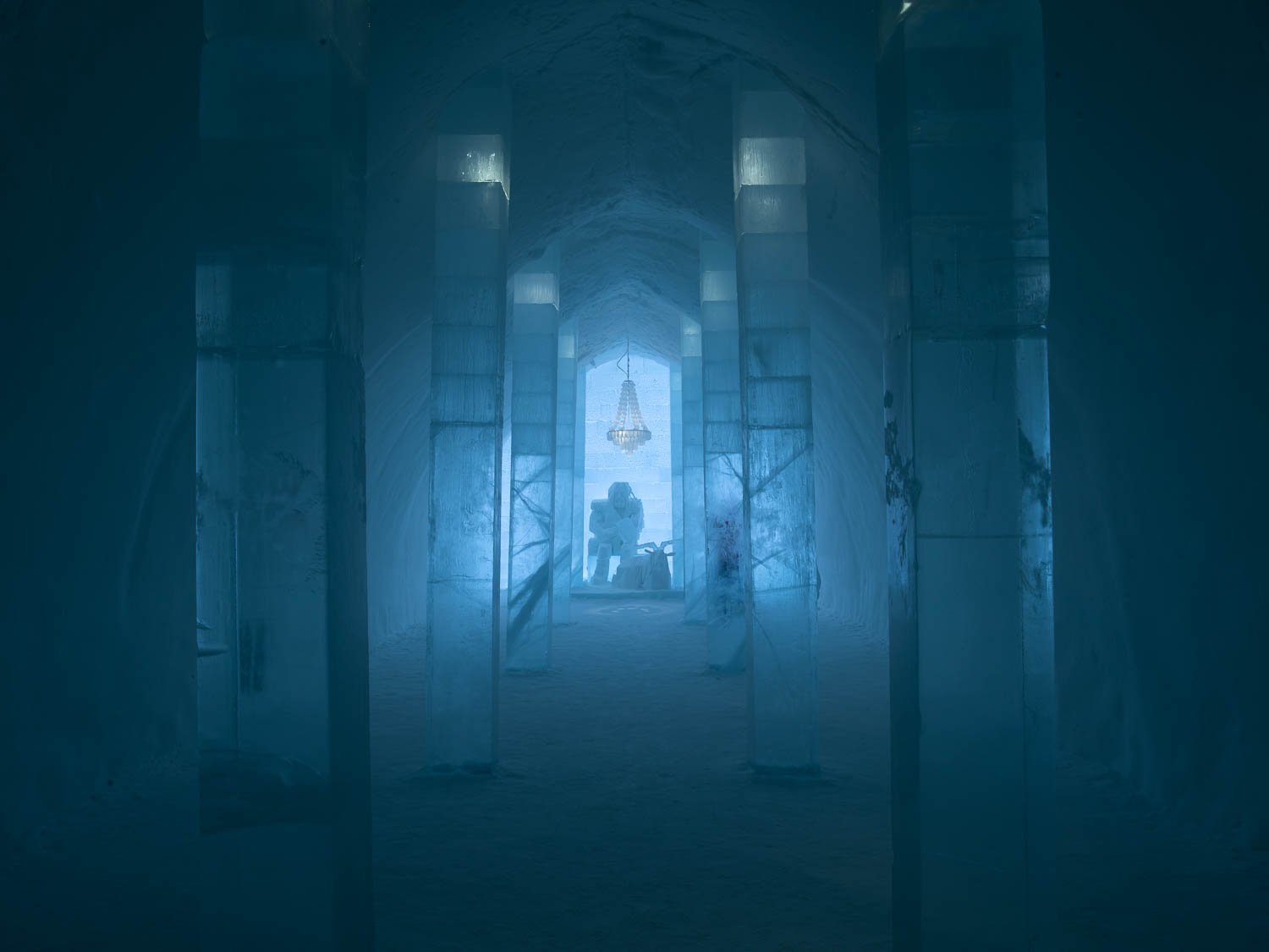 A dark corridor inside a big fort, Sweden #27
