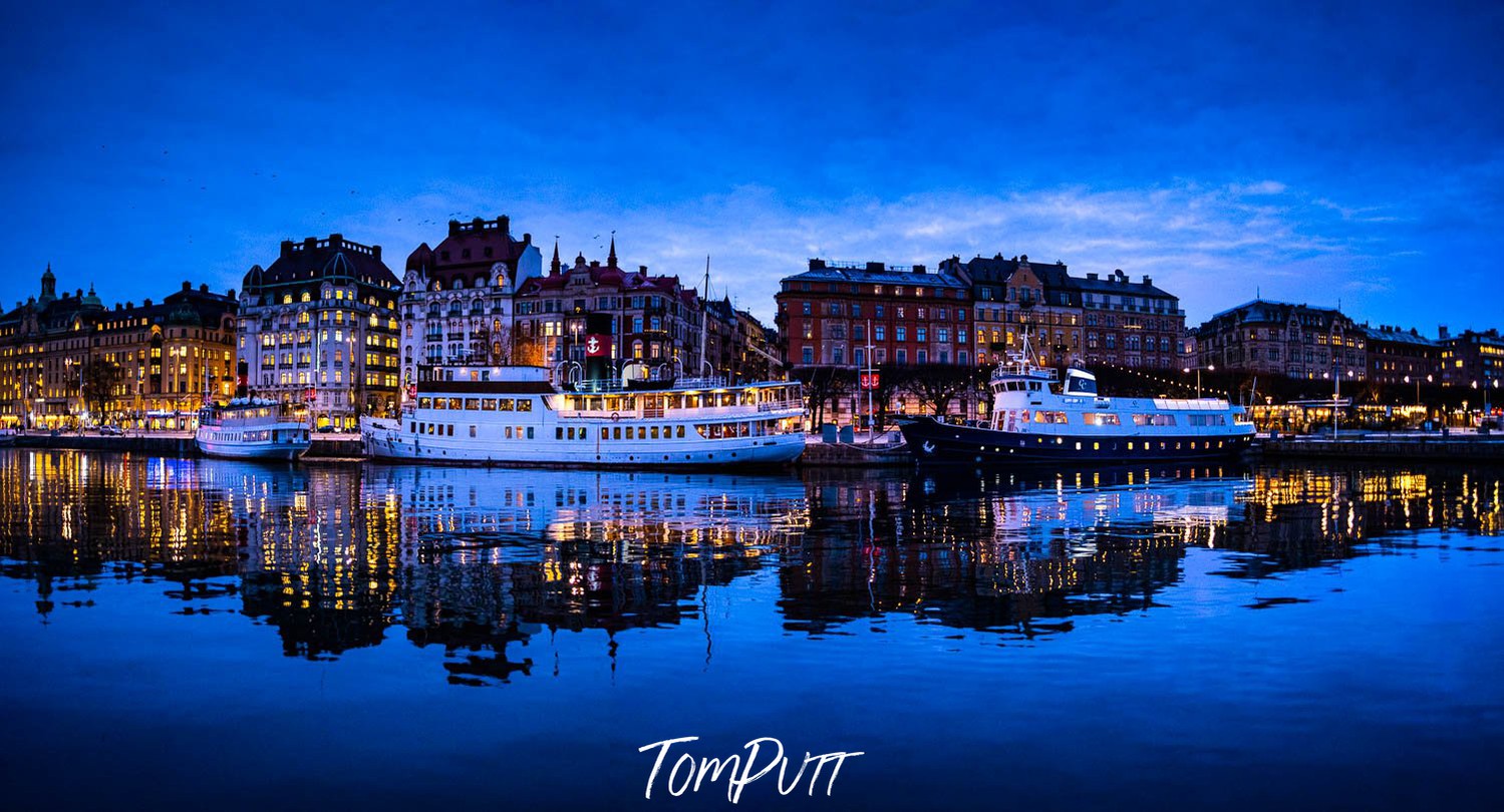 Beautiful city with a clear reflection in the water, Sweden No.3 