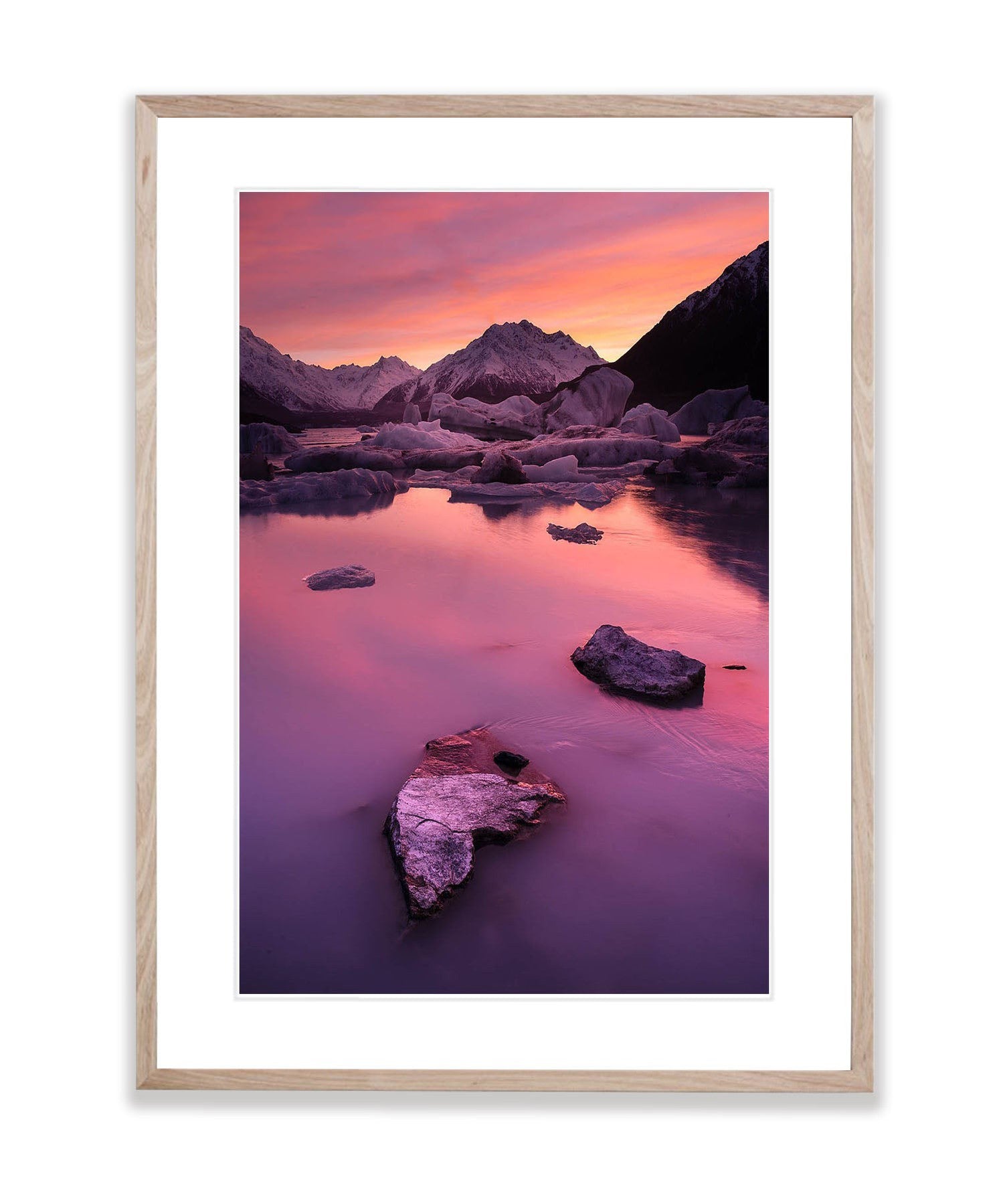 Tasman Lake at sunrise, Mount Cook, New Zealand