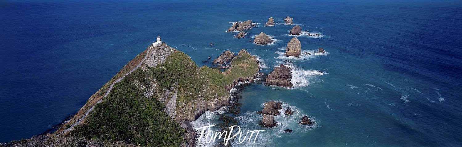 Aerial view of a mountainy island with thick greenery over, New Zealand #38