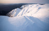 Long mountain sequence fully covered with snow, The Sentinel in winter snow, Snowy Mountains, New South Wales