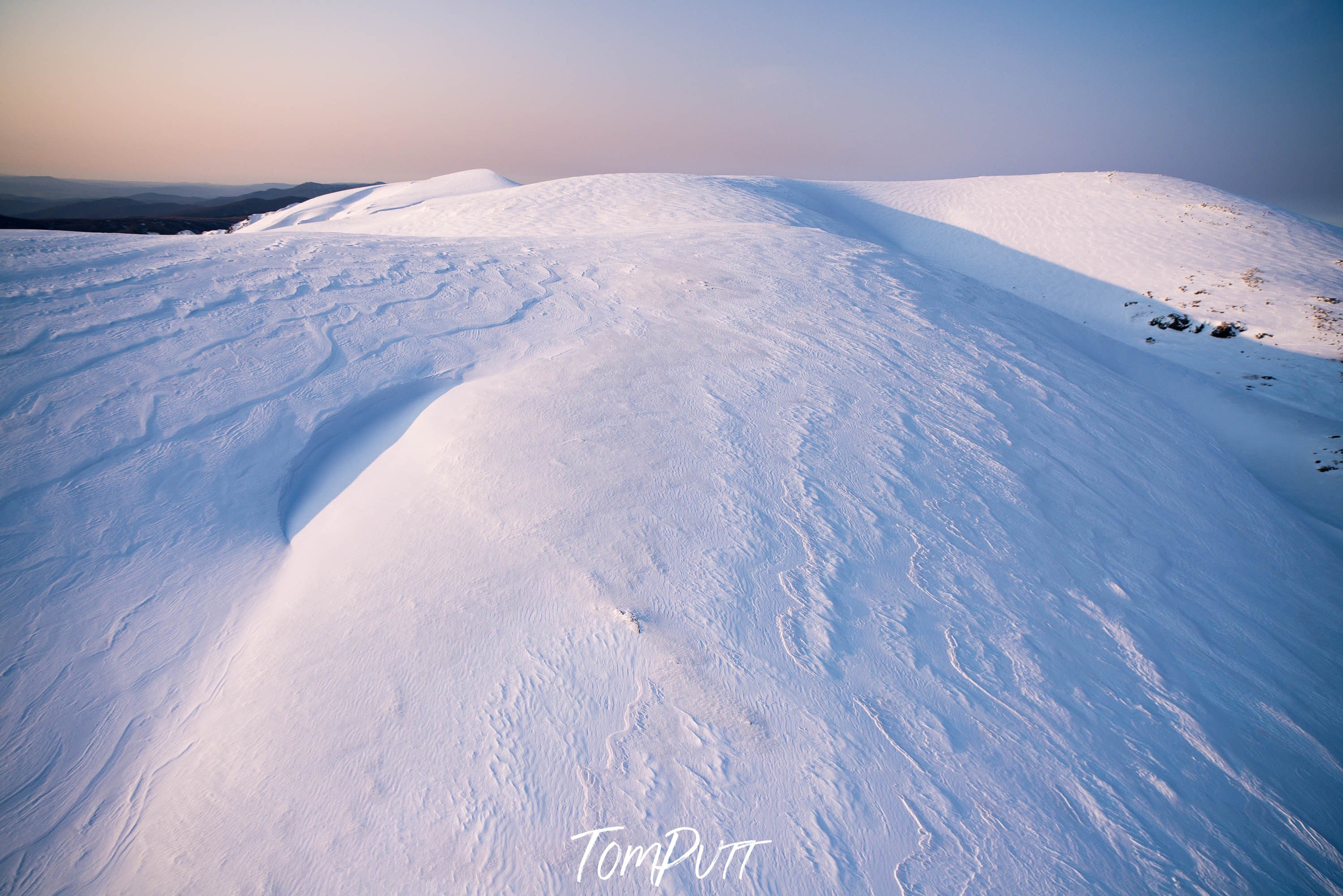 Long snowy mountain lines, The Snowy Mountains from above, New South Wales