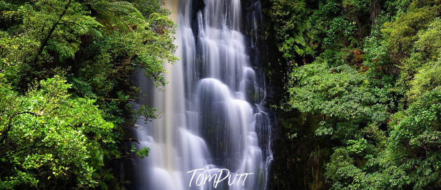 Upper McLean Falls panorama, The Caitlins, New Zealand