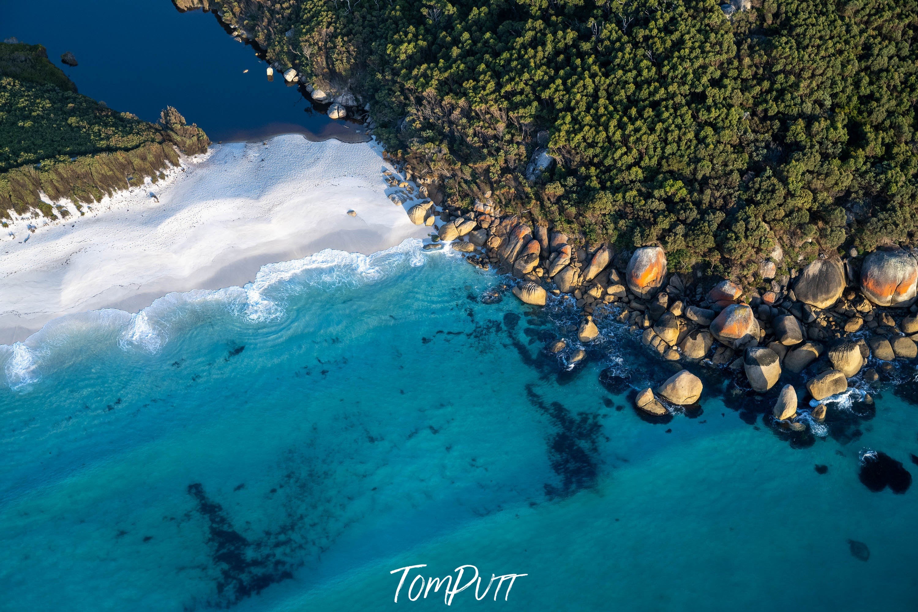 Waterloo Bay rocks from above, Wilson's Promontory