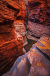 A red sequence of inside mountain walls parallel to each other, Weano Gorge - Karijini, The Pilbara