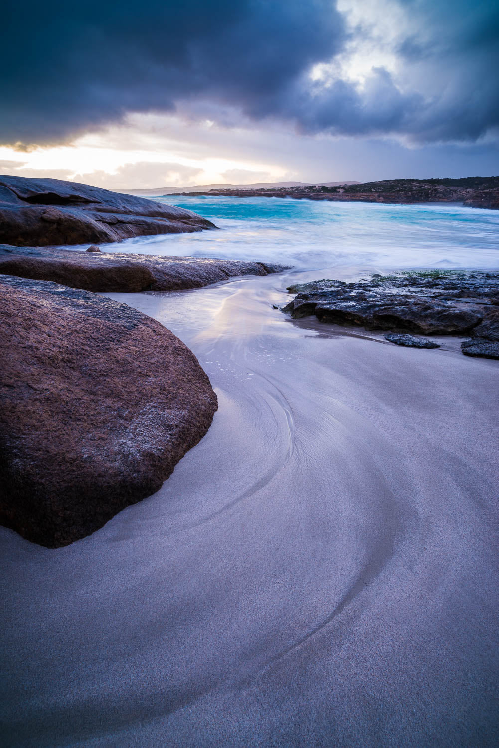 A clean surface of the beach with some big boulders, West Wanna, Eyre Peninsula
