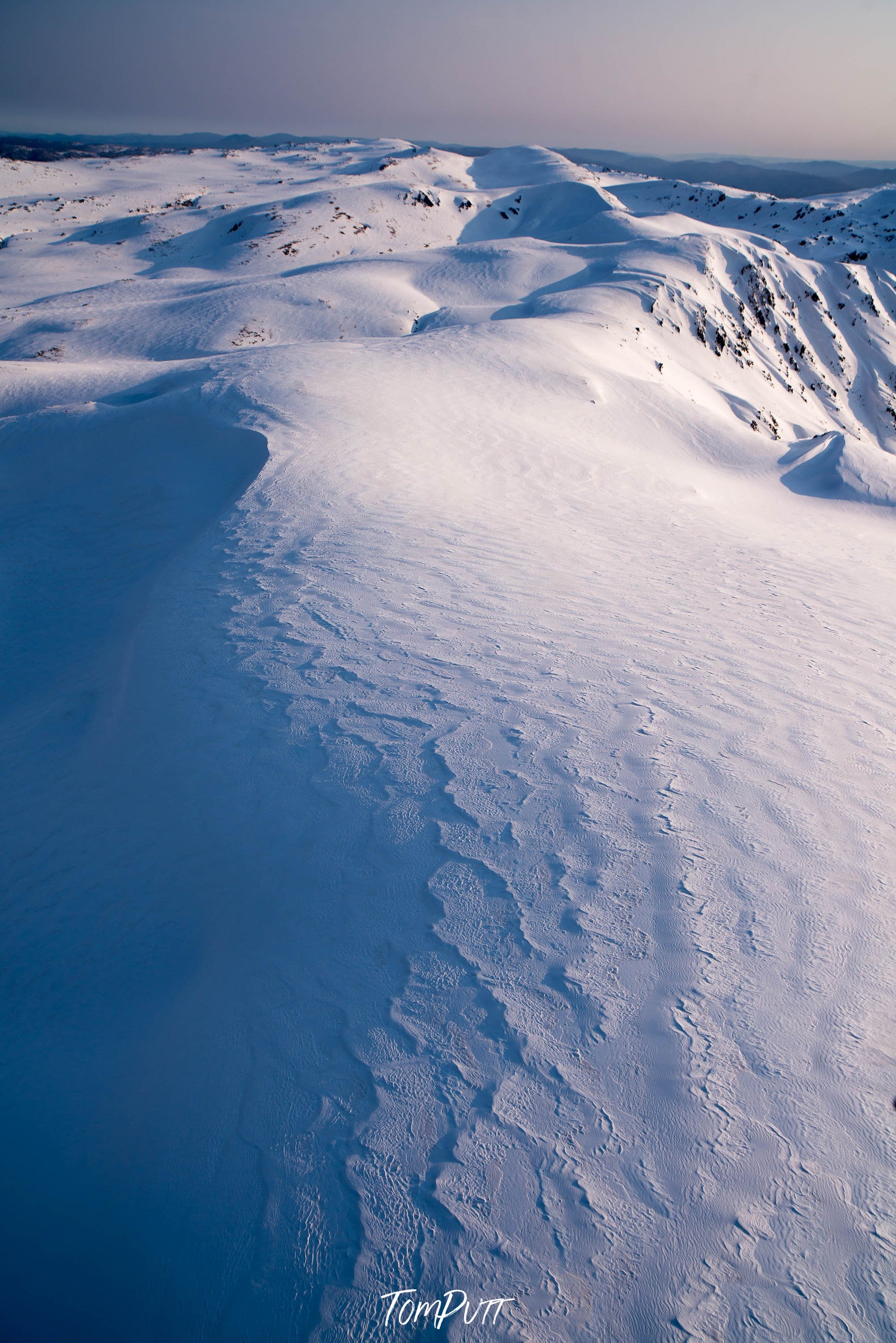 A desert covered with snow, Winter Aerial Views over the Snowy Mountains, New South Wales