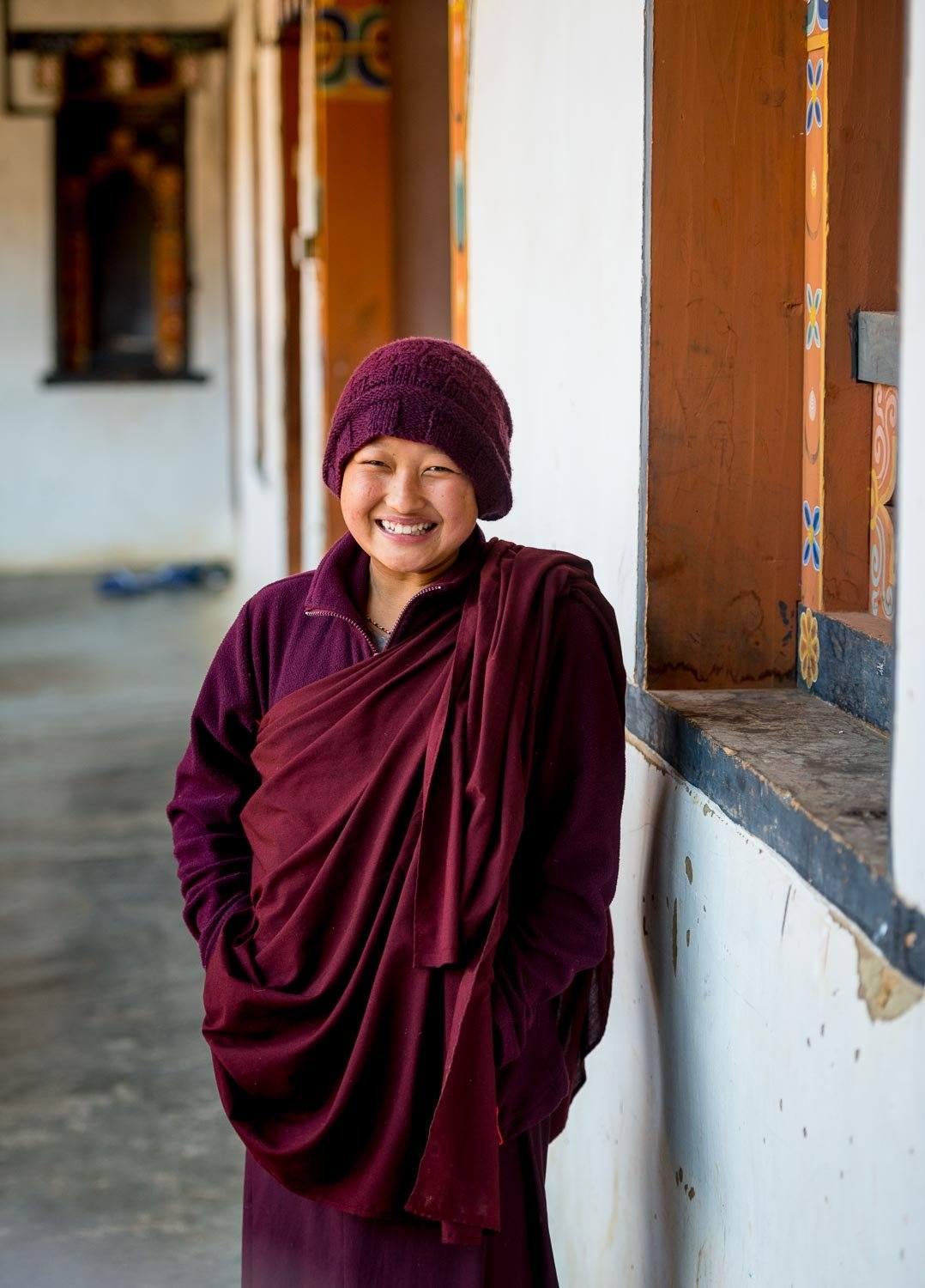 A young monk kid smiling ,Young Monk, Bhutan